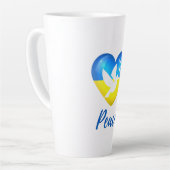 Tasse Latte Peace Dove Ukraine - Coeur du drapeau (Angle gauche)