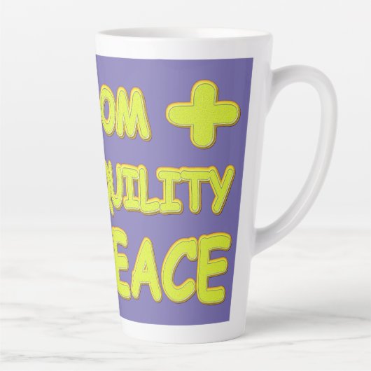 Tasse Latte "PEACE FORMULA EQUATION" Joli design. Commandez dè (Droite)
