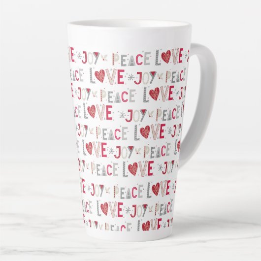 Tasse Latte Peace Love Joy (Angle droit)
