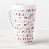 Tasse Latte Peace Love Joy (Angle gauche)