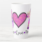 Tasse Latte Peace Love Priez (Devant)