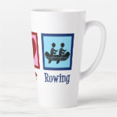 Tasse Latte Peace Love Rowing - Équipe d'équipage mignonne (Droite)