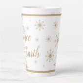 Tasse Latte Peace on Earth Gold Stars Christmas (Devant)