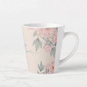 Tasse Latte Peach Peonies Sage Floral Budget Mariage (Droite)