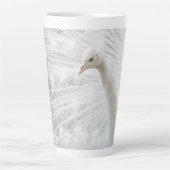 Tasse Latte Peacock blanc belles plumes (Devant)