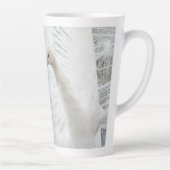 Tasse Latte Peacock blanc belles plumes (Droite)