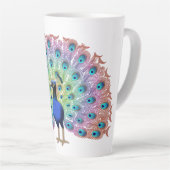 Tasse Latte Peacock coloré (Angle droit)