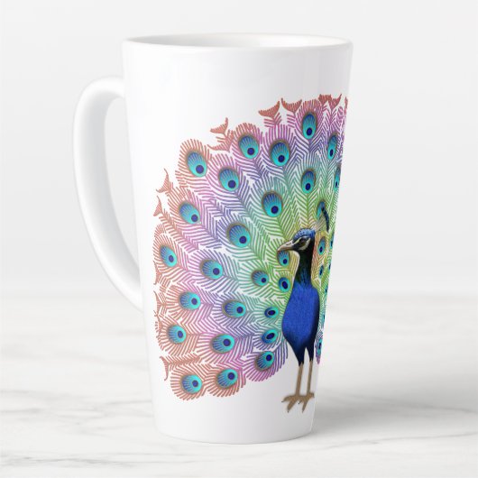 Tasse Latte Peacock coloré (Angle gauche)