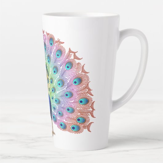 Tasse Latte Peacock coloré (Droite)