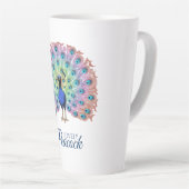 Tasse Latte Peacock coloré personnalisé (Angle droit)