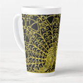 Tasse Latte Peacock Gold Art Nouveau (Angle gauche)