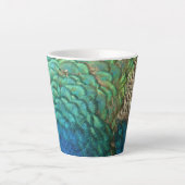 Tasse Latte Peacock Plumes I Colorful Abstrait Nature Design (Devant)
