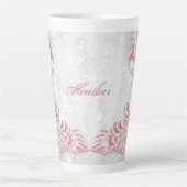 Tasse Latte Peacock rose Personnalisé (Devant)