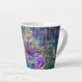 Tasse Latte Peacock tendance Blue Bird Feathes Fleurs (Angle droit)