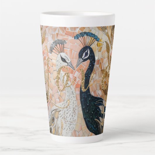 Tasse Latte Peacocks Gold Parties scintillant Love Blush Rose (Devant)
