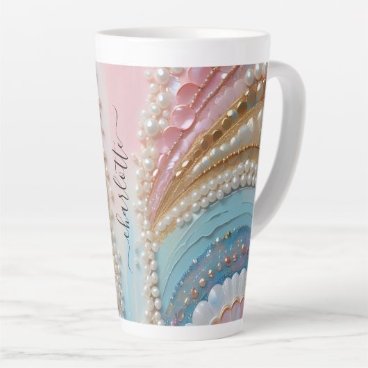 Tasse Latte Pearlescent Peint Pearls Coques (Angle droit)