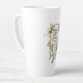 Tasse Latte Pêcher Floral Green Dream Catcher Paix (Angle gauche)
