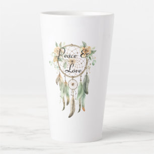 Tasse Latte Pêcher Floral Green Dream Catcher Paix