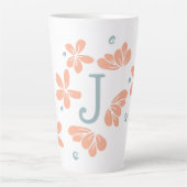 Tasse Latte Pêcher Pétale Florale initiale Musique (Devant)