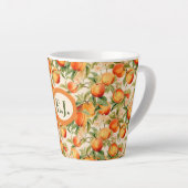 Tasse Latte Pêches d'été monogrammes (Angle droit)