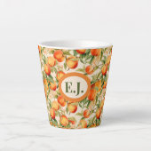 Tasse Latte Pêches d'été monogrammes (Devant)