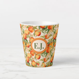 Tasse Latte Pêches d'été monogrammes