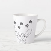Tasse Latte Peeping Chien Visage et Empreintes de pattes (Droite)