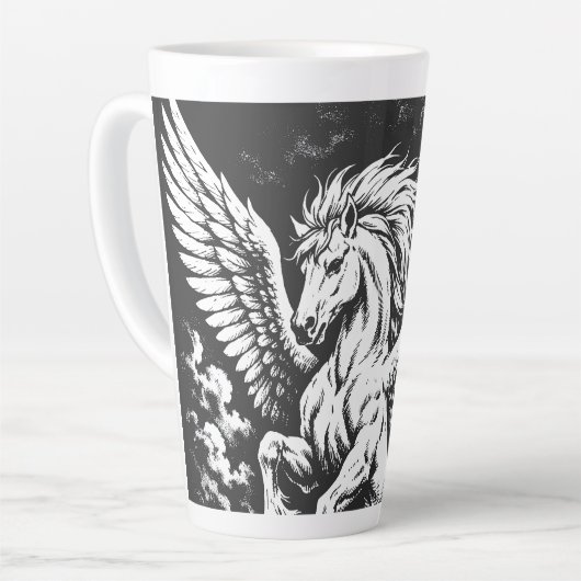 Tasse Latte Pégase — Messager ailé de la tempête (Angle gauche)