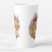 Tasse Latte Peinture à l'aquarelle d'écureuil rouge (Devant)
