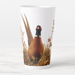 Tasse Latte Peinture à l'huile Faisan d'Automne