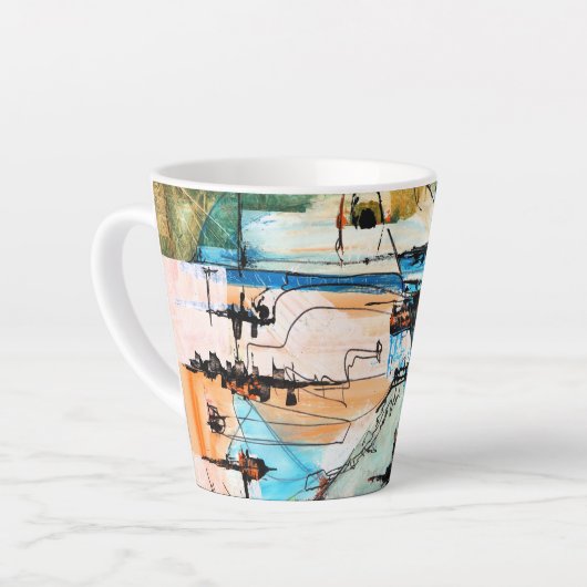 Tasse Latte Peinture acrylique originale (Angle gauche)