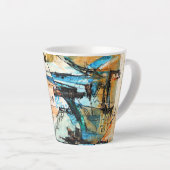 Tasse Latte Peinture acrylique originale (Angle droit)