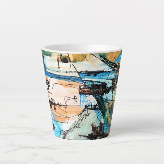 Tasse Latte Peinture acrylique originale (Devant)