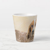 Tasse Latte Peinture américaine anglaise sur pilon - Chien Art (Devant)
