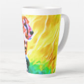 Tasse Latte Peinture animale puissante de Cheetah. Commandez d (Angle droit)