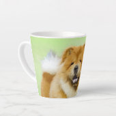 Tasse Latte Peinture Chow Chow - Joli art original chien (Angle gauche)