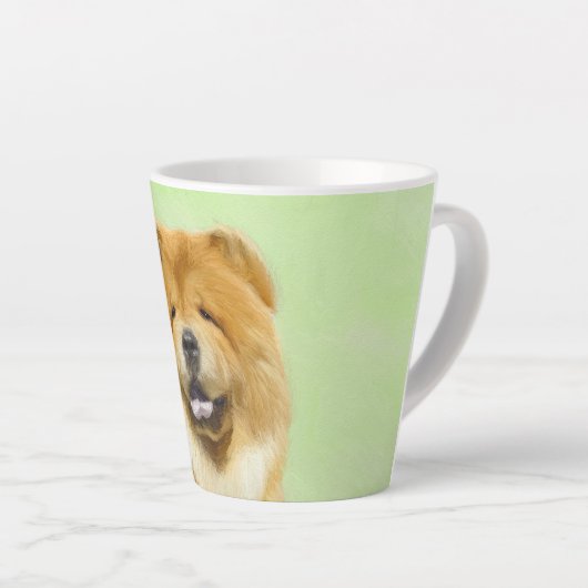 Tasse Latte Peinture Chow Chow - Joli art original chien (Angle droit)