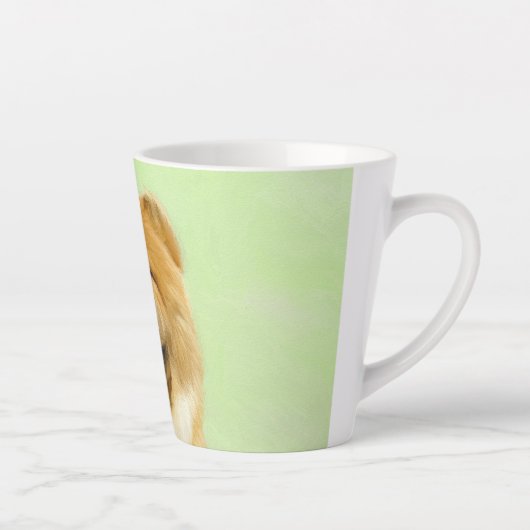 Tasse Latte Peinture Chow Chow - Joli art original chien (Droite)