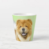 Tasse Latte Peinture Chow Chow - Joli art original chien (Devant)