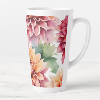 Tasse Latte Peinture Dahlia