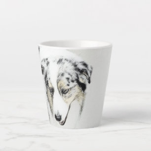 Tasse Latte Peinture de berger australien - Art original de ch