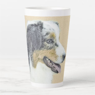 Tasse Latte Peinture de berger australien - Art original de ch
