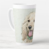 Tasse Latte Peinture de Cocker Spaniel Buff - Art original de (Angle gauche)