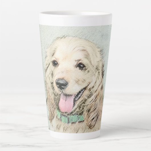 Tasse Latte Peinture de Cocker Spaniel Buff - Art original de (Devant)
