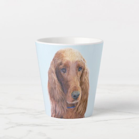 Tasse Latte Peinture de Setter irlandais - Joli art original d (Devant)