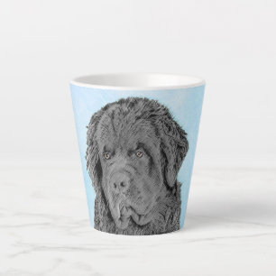 Tasse Latte Peinture de Terre-Neuve - Cute Original Chien Art