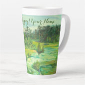 Tasse Latte peinture de vallée verte Aquarelle (Angle droit)