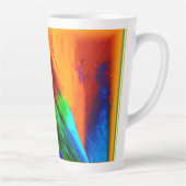 Tasse Latte Peinture d'oiseaux arc-en-ciel dynamique et joyeux (Droite)