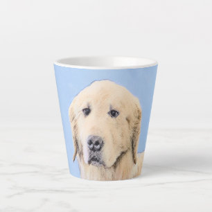 Tasse Latte Peinture Golden Retriever - Joli art original chie