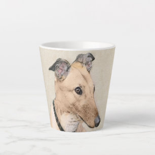 Tasse Latte Peinture Greyhound - Cute Original Chien Art